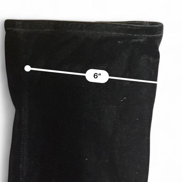 Black Velvet Grey Rhinestone Over the Knee Boots Whimsygoth Glam Wednesday 6 - Picture 6 of 8